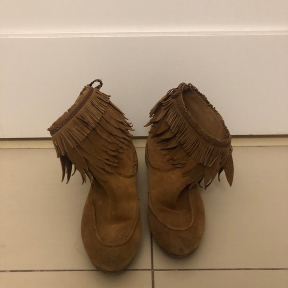 Aquazurra Suede Fringe Booties - Picture 2 of 6